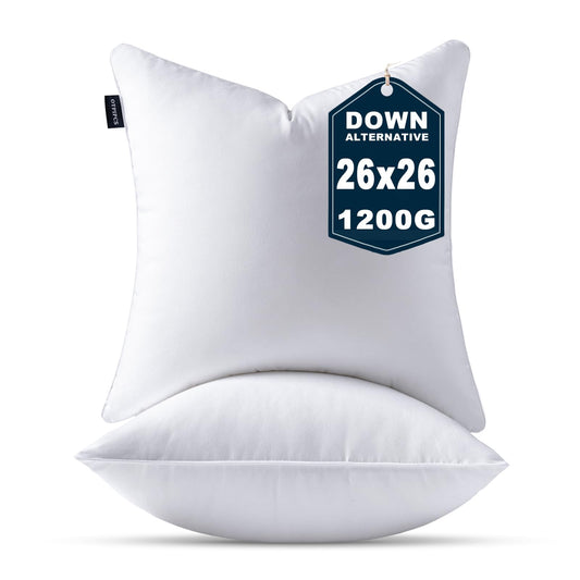 OTPIPCS Set de 2 umpluturi pentru perne 65 x 65 cm alternativă la puf alb perne pătrate pentru canapea dimensiune perne interioare perne pentru canapea perne decorative perne pentru cap perne decorative Inlett Cushion perne decorative 26x26 inch
