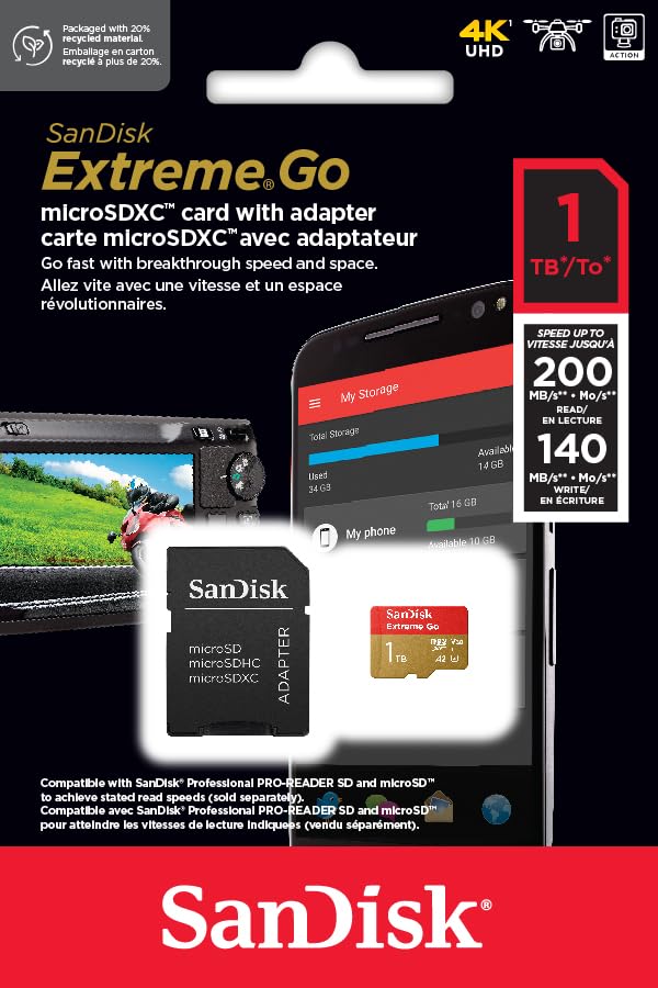 SanDisk Extreme microSDXC 1TB (SDSQXBD-1T00-GZ6MA)