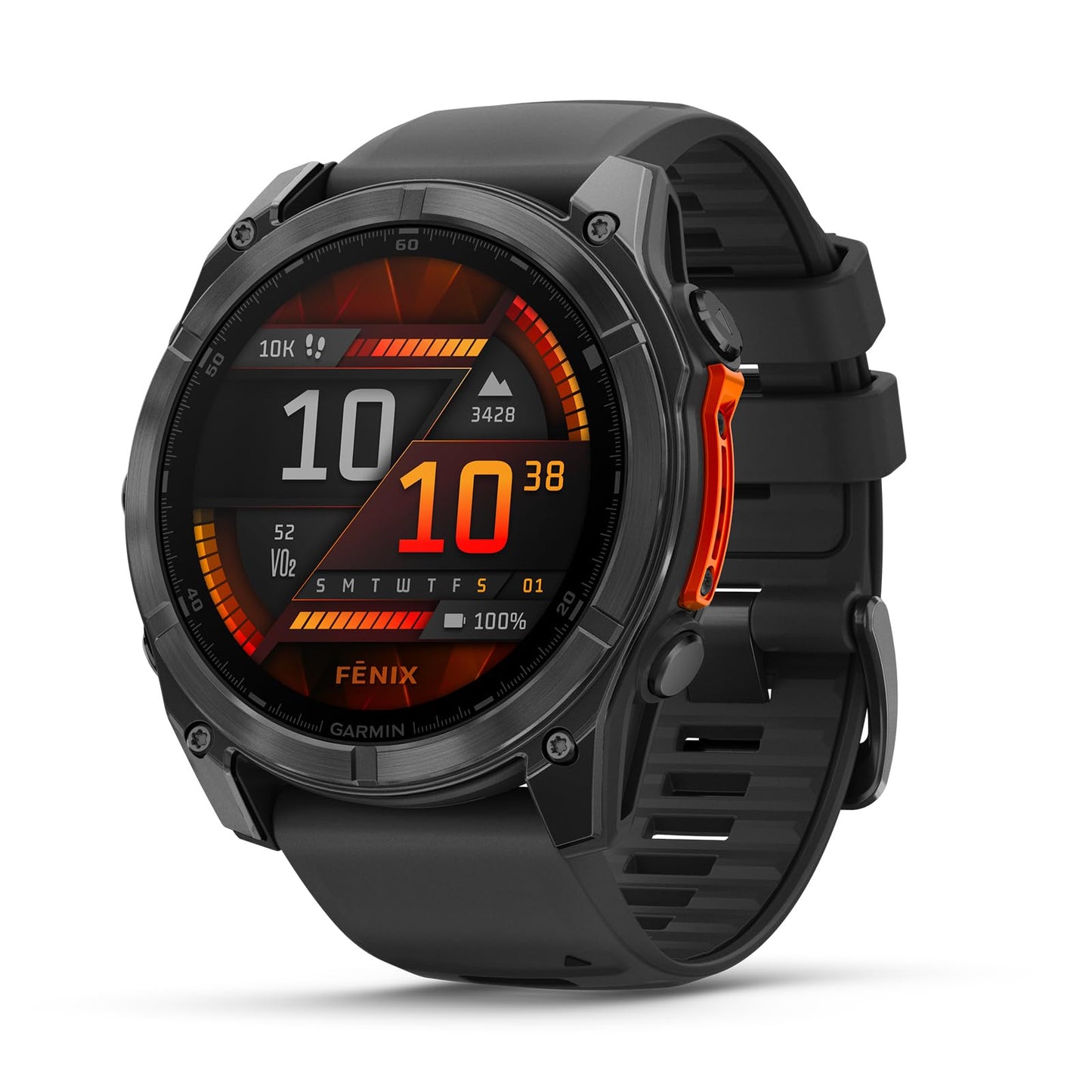 Garmin fēnix 8 51mm – multisport smartwatch, 1.4" AMOLED touch/button display, up to 29 days battery life, 80+ sports/outdoor apps, TOPO maps, ECG, telephony, music, flashlight - 010-02905-00