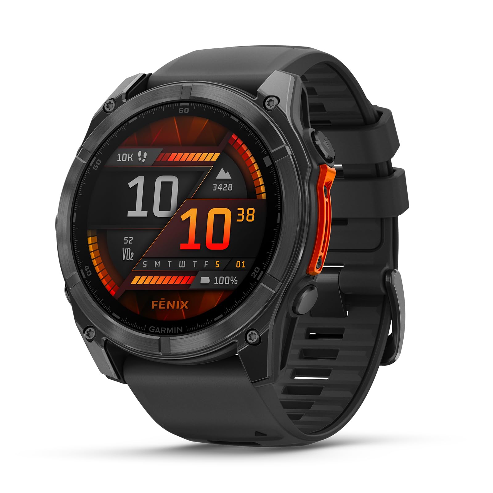 Garmin fēnix 8 51mm – multisport smartwatch, 1.4" AMOLED touch/button display, up to 29 days battery life, 80+ sports/outdoor apps, TOPO maps, ECG, telephony, music, flashlight - 010-02905-00