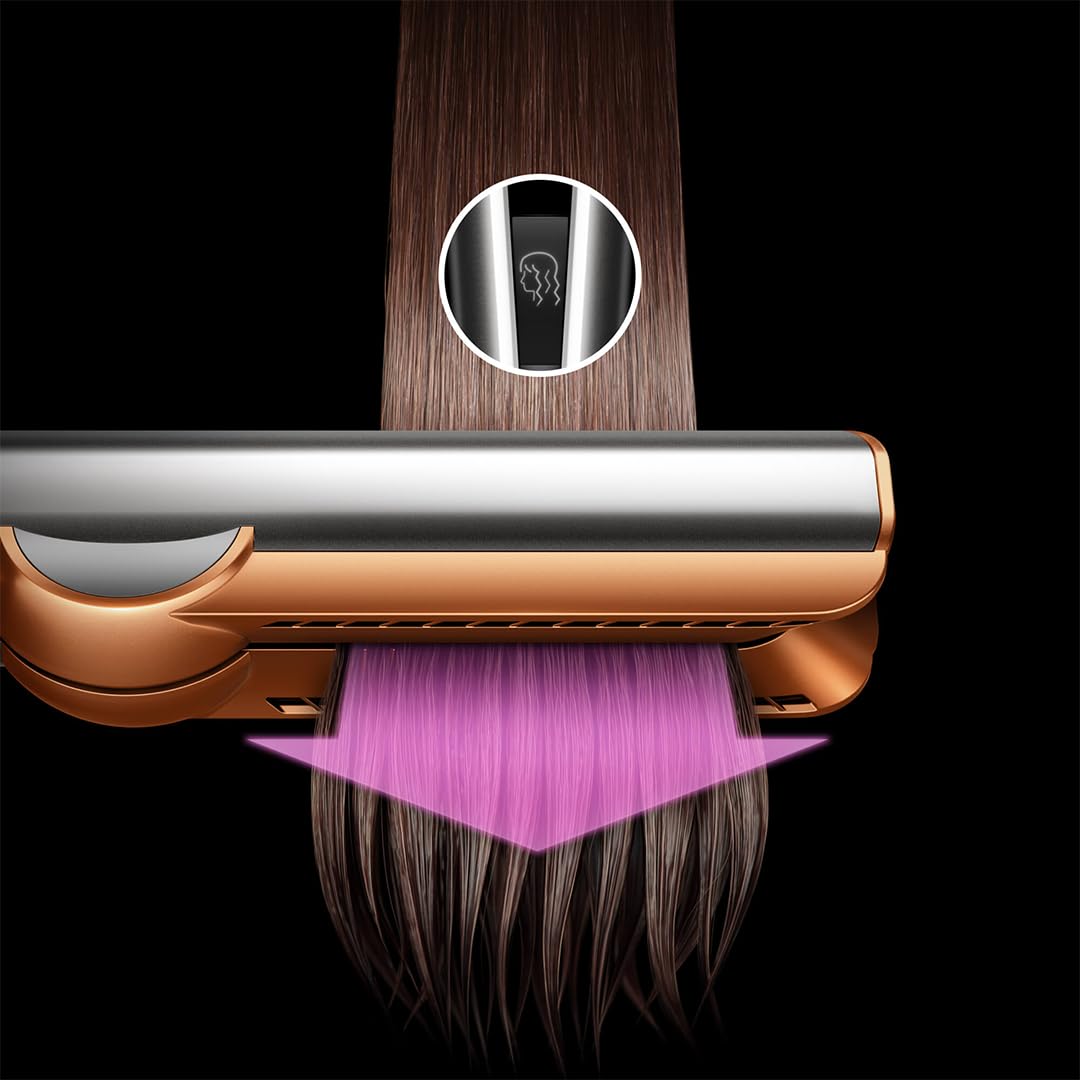 Dyson Airstrait™ Placă de păr, usucă și îndreaptă, catifea roșie și aur - HT01