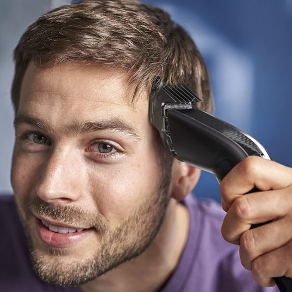 Philips Hair Clipper Series 5000, hair trimmer with Trim-n-Flow Pro technology, 28 length settings, 90 min battery operation with 1 hour charging time, fast, even haircut (model HC5632/15)