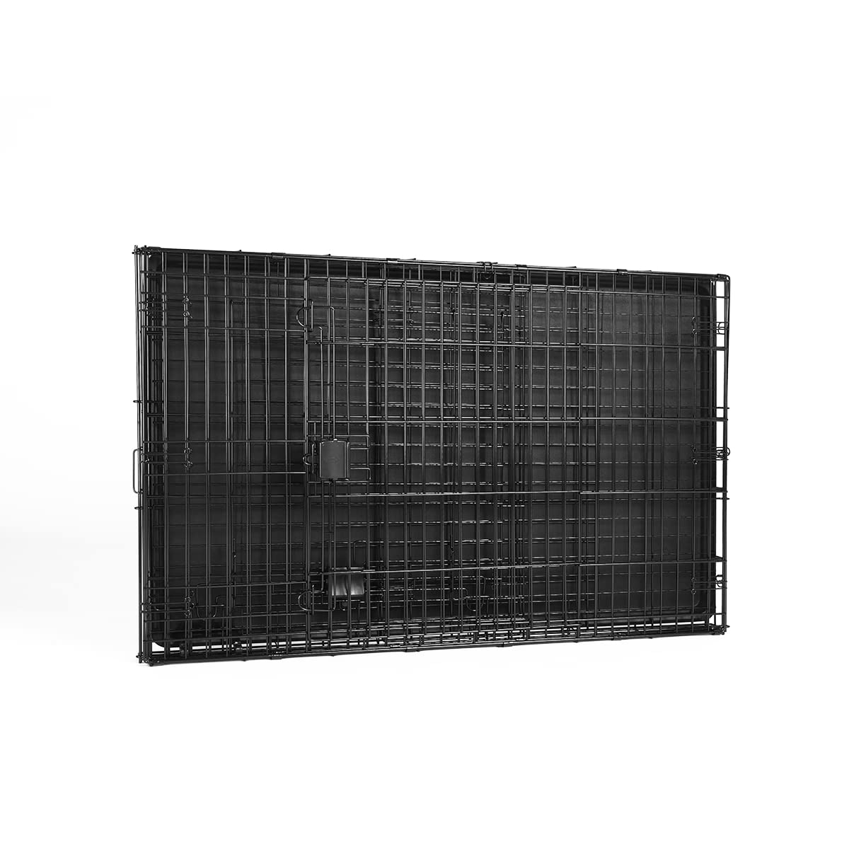 Amazon Basics Collapsible Dog Crate Made of Wire with Floor Tray, Double Door, Black, L 122 x W 76 x H 83 cm - 9001N-48B