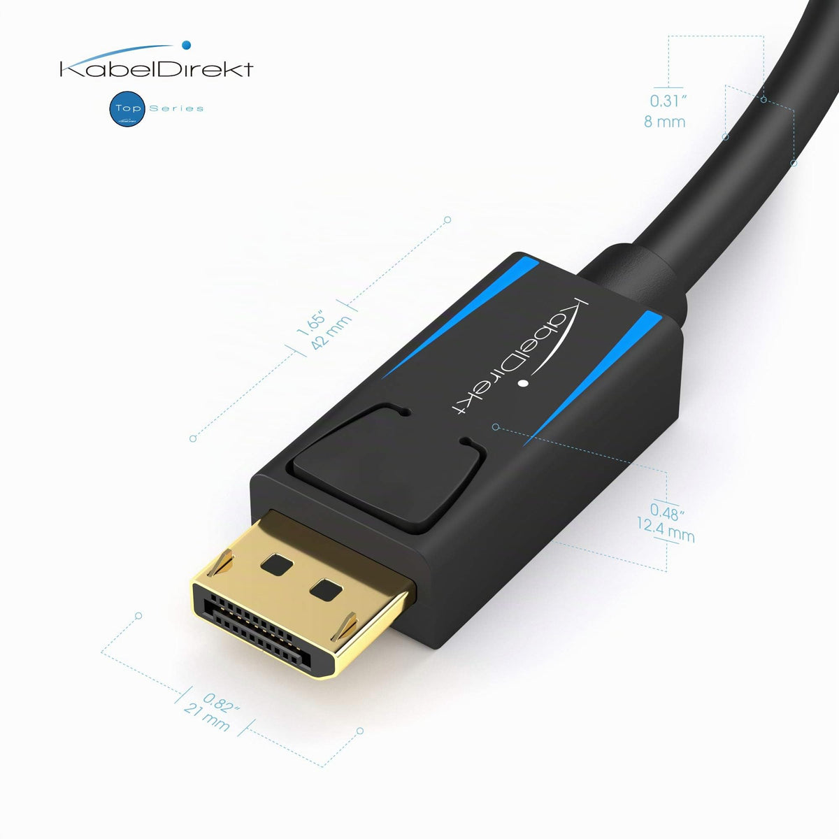 KabelDirekt – 8K și 4K DisplayPort-Kabel – 2x5m – v1.4, 240Hz - 1602