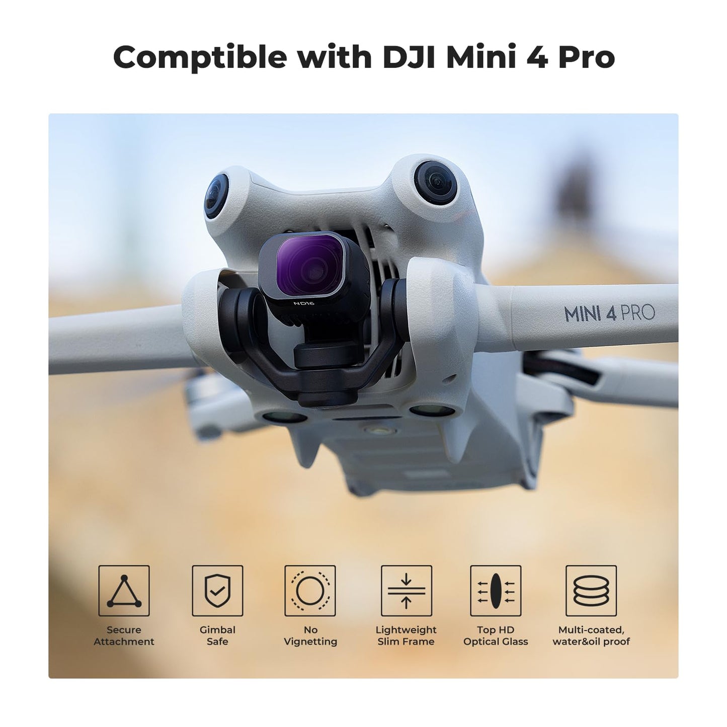 K&F Concept Mini 4 Pro Filter, Multi-Coated ND Filter Set for DJI Mini 4 Pro Drone Accessories - 8 Pack ND8, ND16, ND32, ND64, ND128, ND256, UV, CPL Filters - P15-SKU.2281