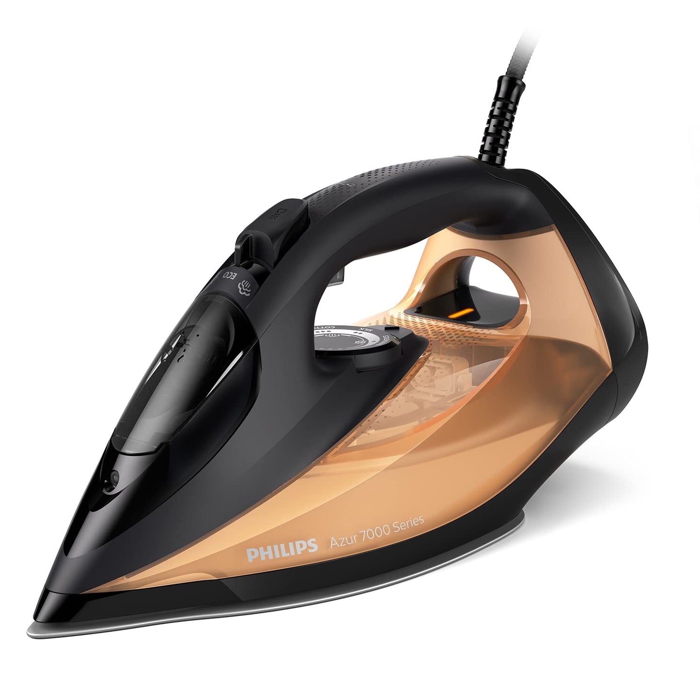 Philips 7000 Series steam iron, constant steam output of 50 g/min, steam boost of 250 g, SteamGlide Elite soleplate, automatic safety switch-off (DST7040/80)