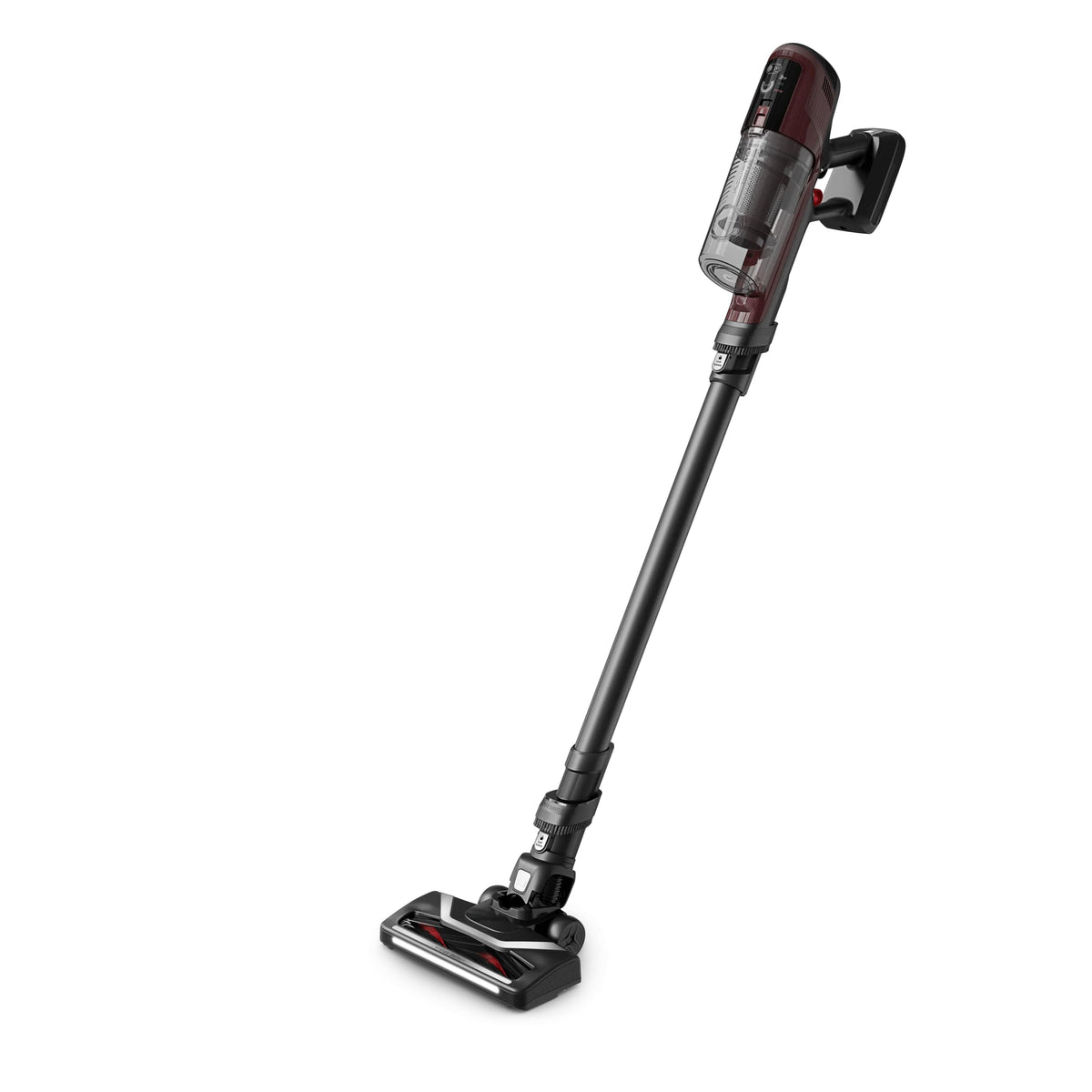 Rowenta X-Pert 6.80 cordless stick vacuum cleaner, powerful 100 AW, long runtime of up to 60 minutes, LED nozzle, only 1.4 kg as a handheld vacuum, includes pet hair accessories, wine red/black, RH6485E0