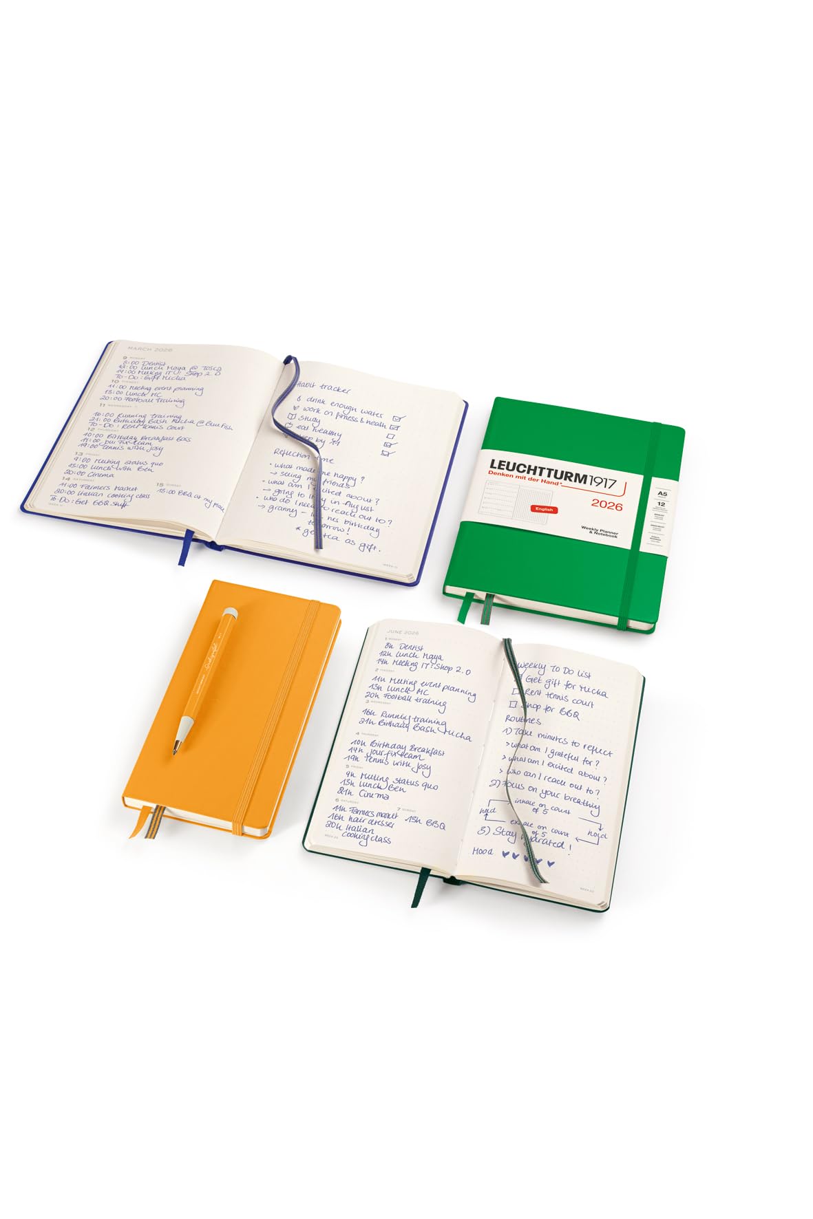 LEUCHTTURM1917 372701 Weekly Calendar & Notebook Dotted Medium (A5) 2026, Dusty Rose, English
