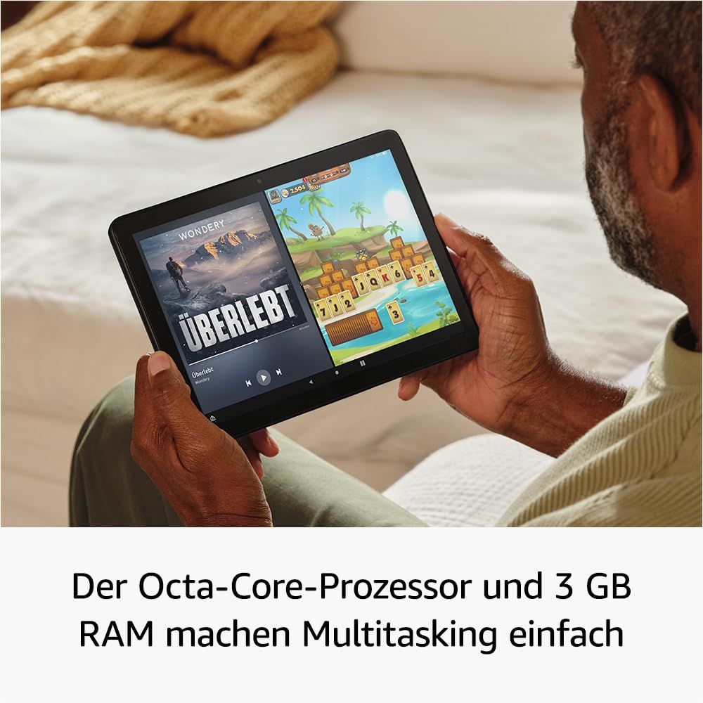 Fire HD 10 tablet 2023 (latest generation), optimized for relaxation, brilliant 10.1-inch full HD display, octa-core processor, 3 GB RAM, up to 13h battery life, 32 GB, black, with advertising - TG425K