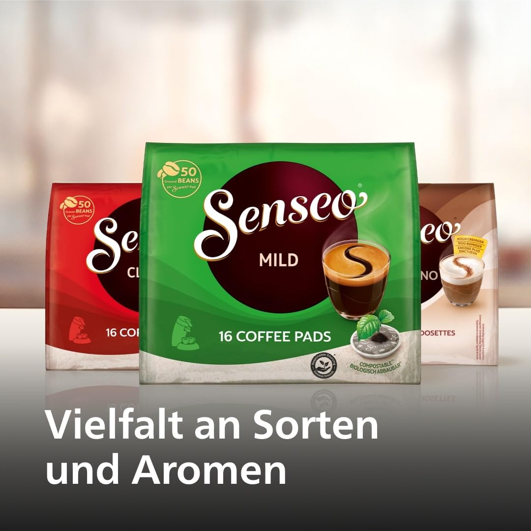 Philips Senseo Original Plus coffee pod machine, coffee strength selection, Coffee Boost technology, recycled plastic, desert green (CSA210/80)