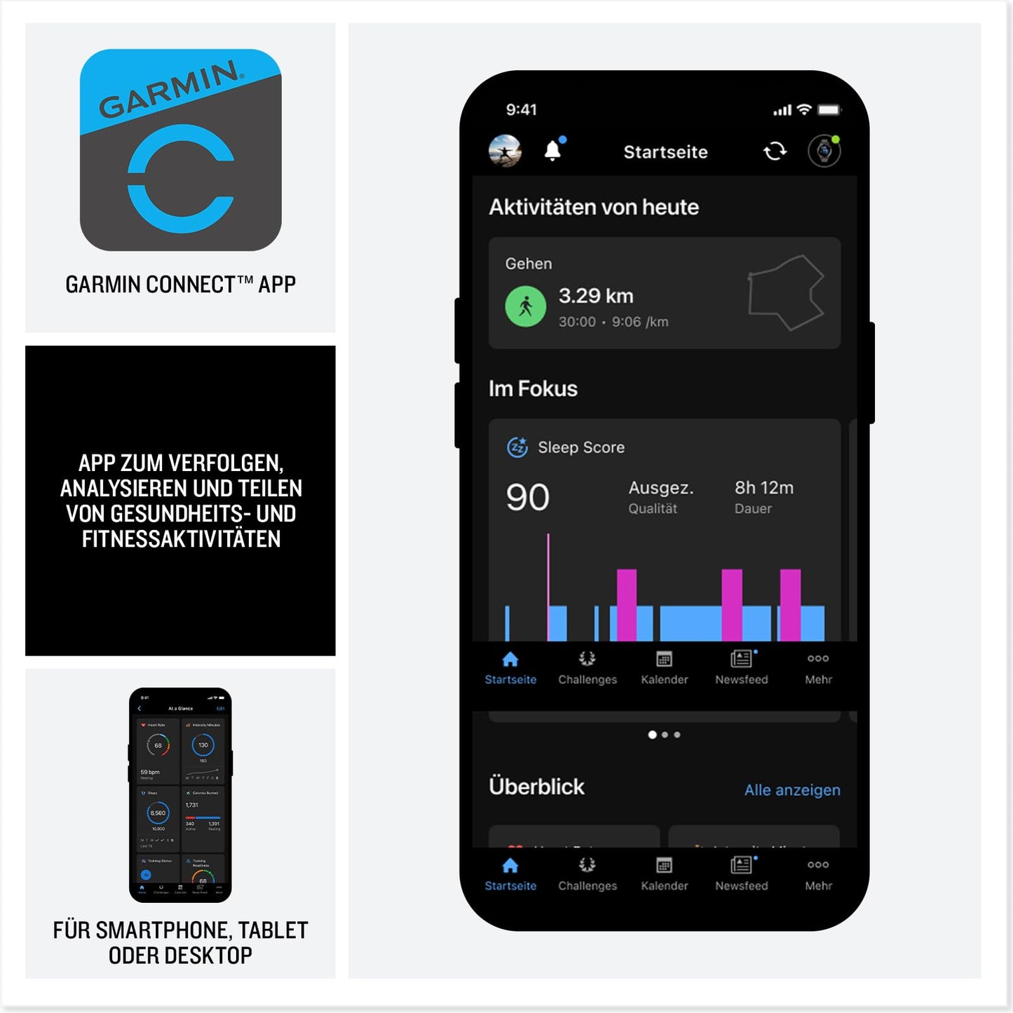Garmin Forerunner 170 43mm - running smartwatch, 1.2" AMOLED touchscreen, up to 10 days battery life, training recommendations, health data, smart functions, 80+ sports apps, pay - 010-03920-01