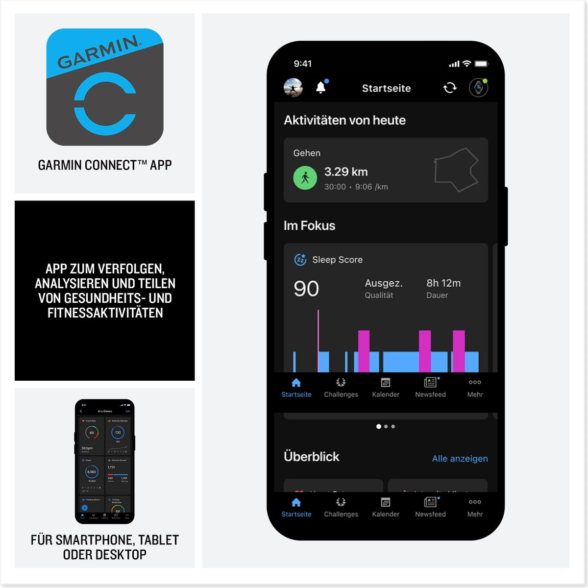 Garmin Forerunner 170 43mm - Running smartwatch, 1.2" AMOLED touchscreen, up to 10 days battery life, training recommendations, health data, smart features, 80+ sports apps, Pay - 010-03920-00
