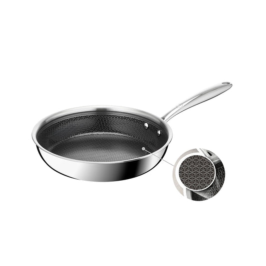 Tefal Master Mesh tiga de prăjit, 24 cm, tehnologie HybridMesh, suprafață rezistentă la zgârieturi, prăjire optimă, eliberare ușoară, formă adâncă, compatibilă cu toate tipurile de plite, oțel inoxidabil, E5330404