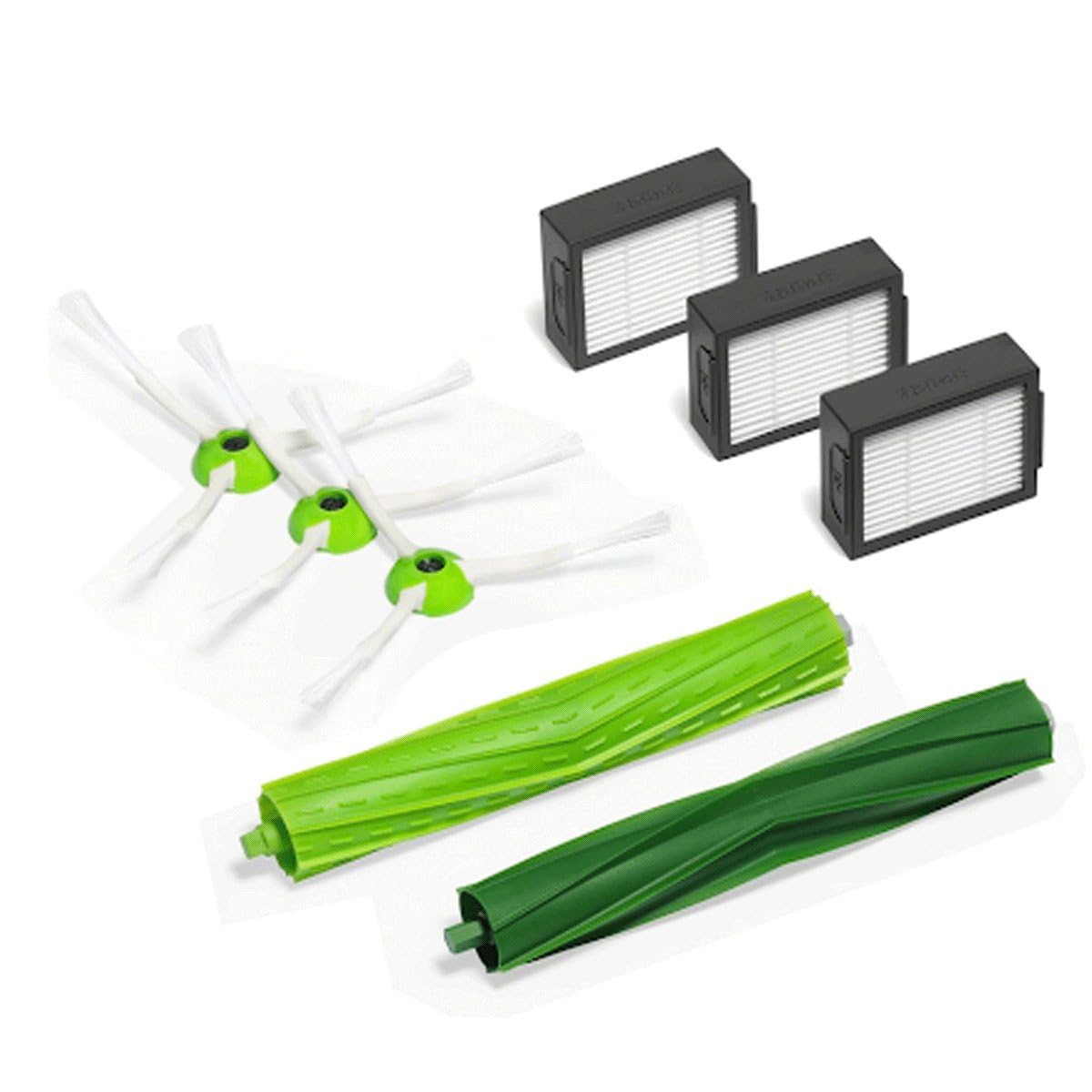 iRobot Piesă de schimb originală - Kit de întreținere cu 1 set de perii din cauciuc, 3 perii pentru colțuri și margini și 3 filtre de înaltă performanță, pentru Roomba Combo j5/+, i5/+, i8/+ și seriile Roomba e/i/j (nu pentru Combo j7/+, j9+) - 4757966