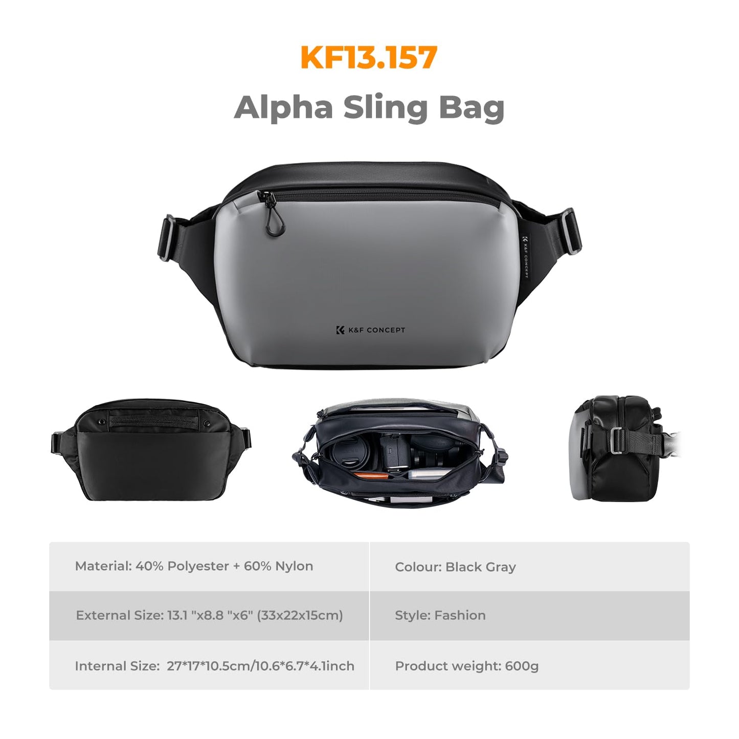 K&F CONCEPT Camera Backpack Shoulder Bag Square Bag Bags for Photographers Camera Rectangle Case Compatible with Canon/Nikon/Sony/DJI Mavic Drone Backpack - AU-KF13.157