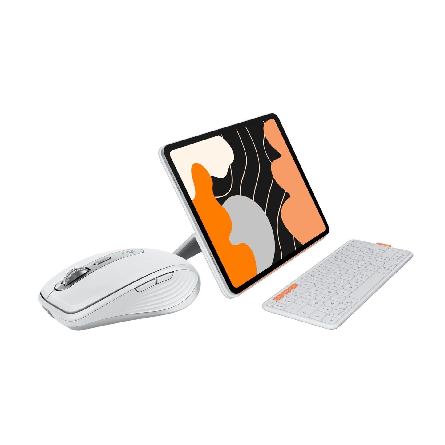 Logitech MX Anywhere 3S for Mac, compact wireless Bluetooth mouse, 8K DPI scanning on any surface, flip folio, keyboard case for iPad Pro 13 inch (M4) iPad Air 13 inch (M2 and M3), DEU QWERTZ - 910-006929