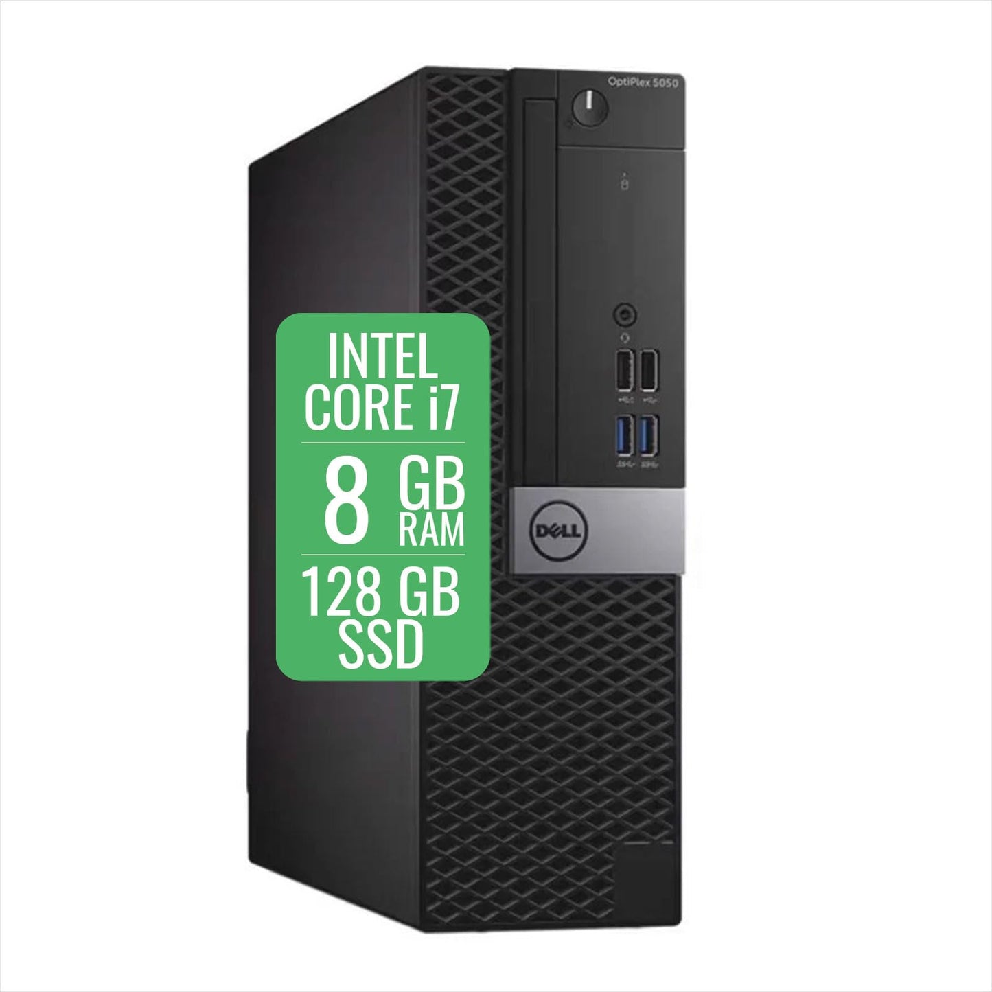 Dell Optiplex 5050 SFF Computer PC Desktop Business Intel Core i7 7th, RAM 8 GB, SSD 128 GB, WLAN USB, Windows 11 Pro + Libre Office (refurbished)