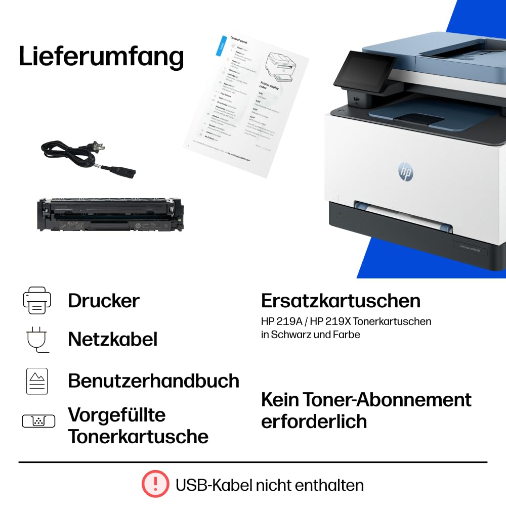 HP Color LaserJet Pro MFP 3302fdwg multifunction color laser printer, fax, automatic two-sided printing, touchscreen, Wi-Fi, Ethernet, USB, Wolf Pro Security - 759V2F#ABD