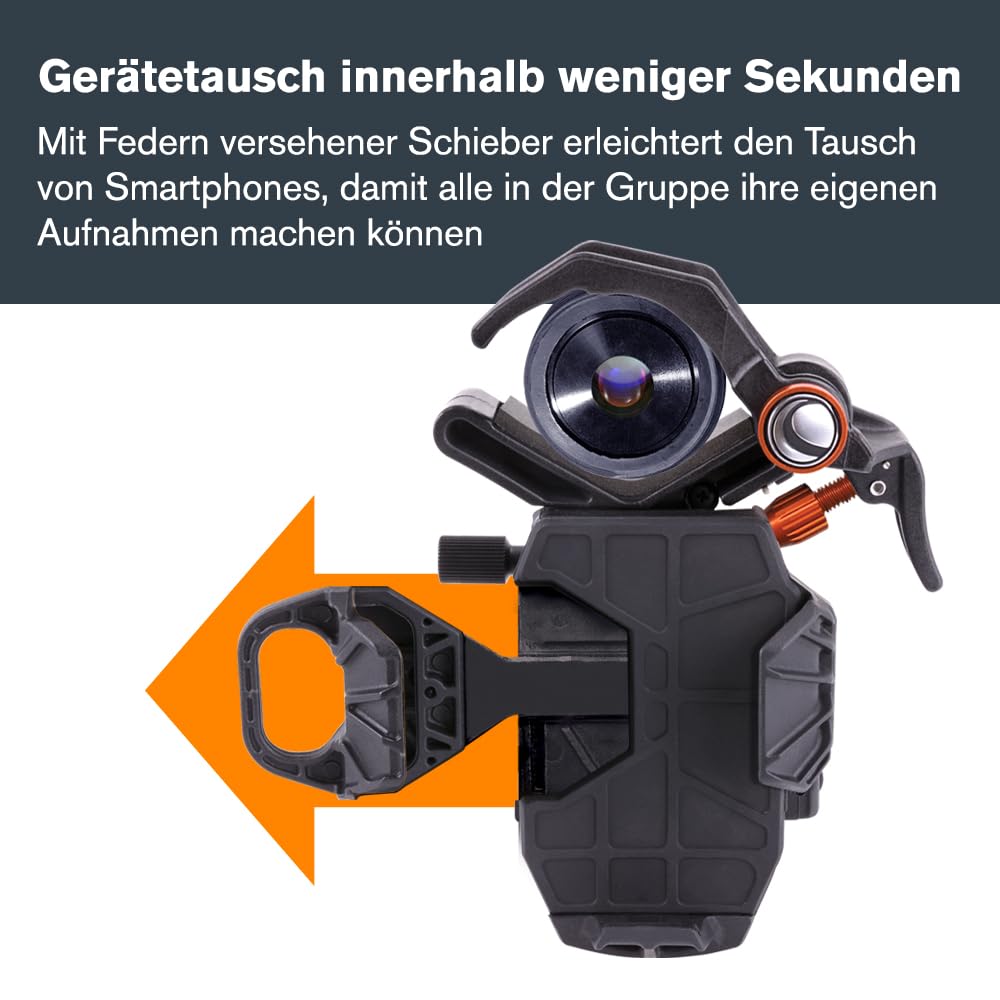 Celestron 81055 NexYZ 3-Axis Universal Smartphone Adapter, Patented Design - Works with Telescopes, Spotting Scopes, Binoculars, Monoculars and Microscopes, Black - CE-AANYZ-81055