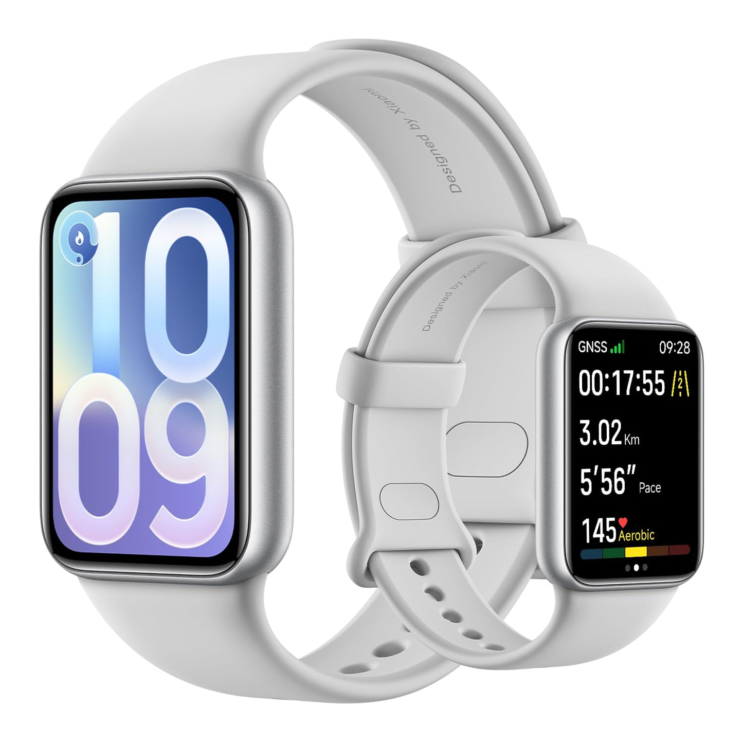 XIAOMI Smart Band 10 Pro, watch-style fitness tracker for men and women, 1.74" AMOLED display, improved sleep algorithm, 21 days battery, Android & iOS, 150+ sports modes, GNSS, 5ATM, silver - BHR08WBGL