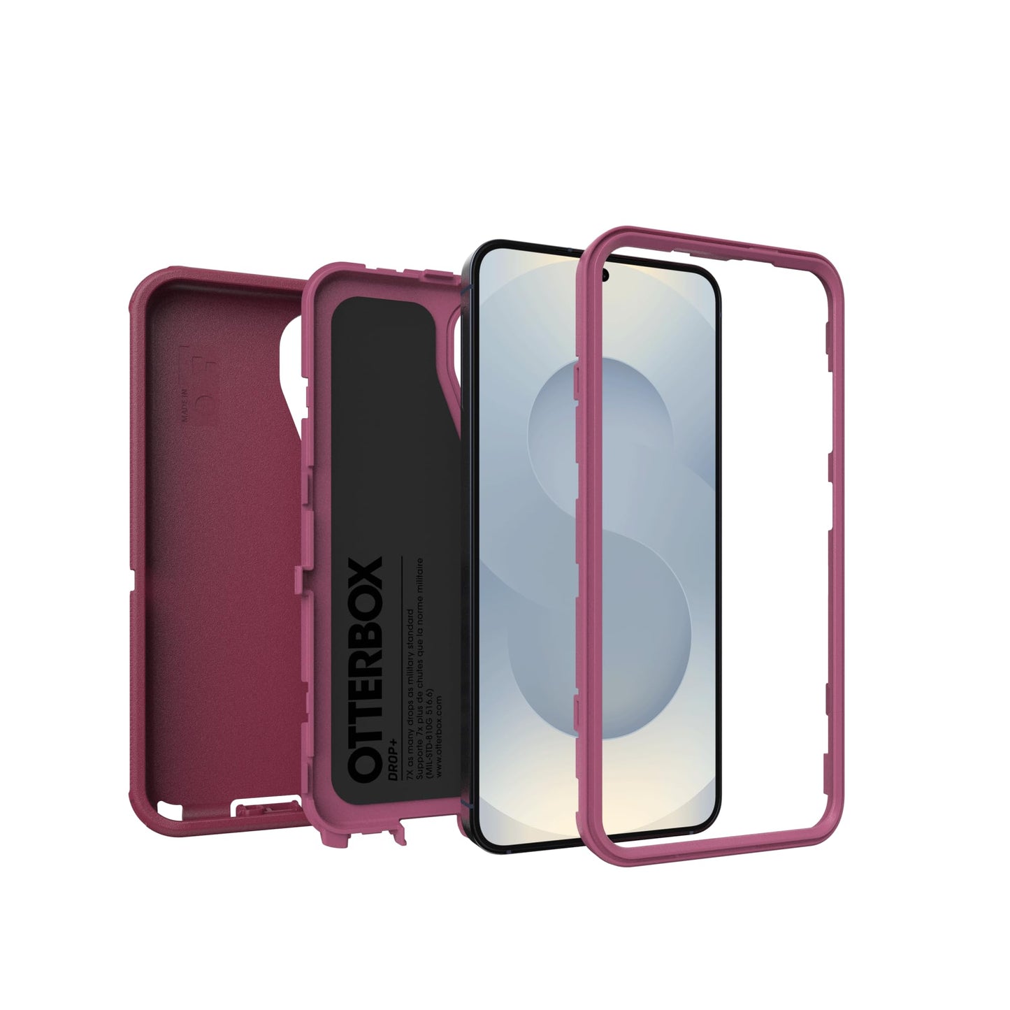 OtterBox Defender Case for Samsung Galaxy S25 Shockproof Drop Proof Ultra Heavy Duty Protective Case 7X Military Grade Tested Pink - 77-97613