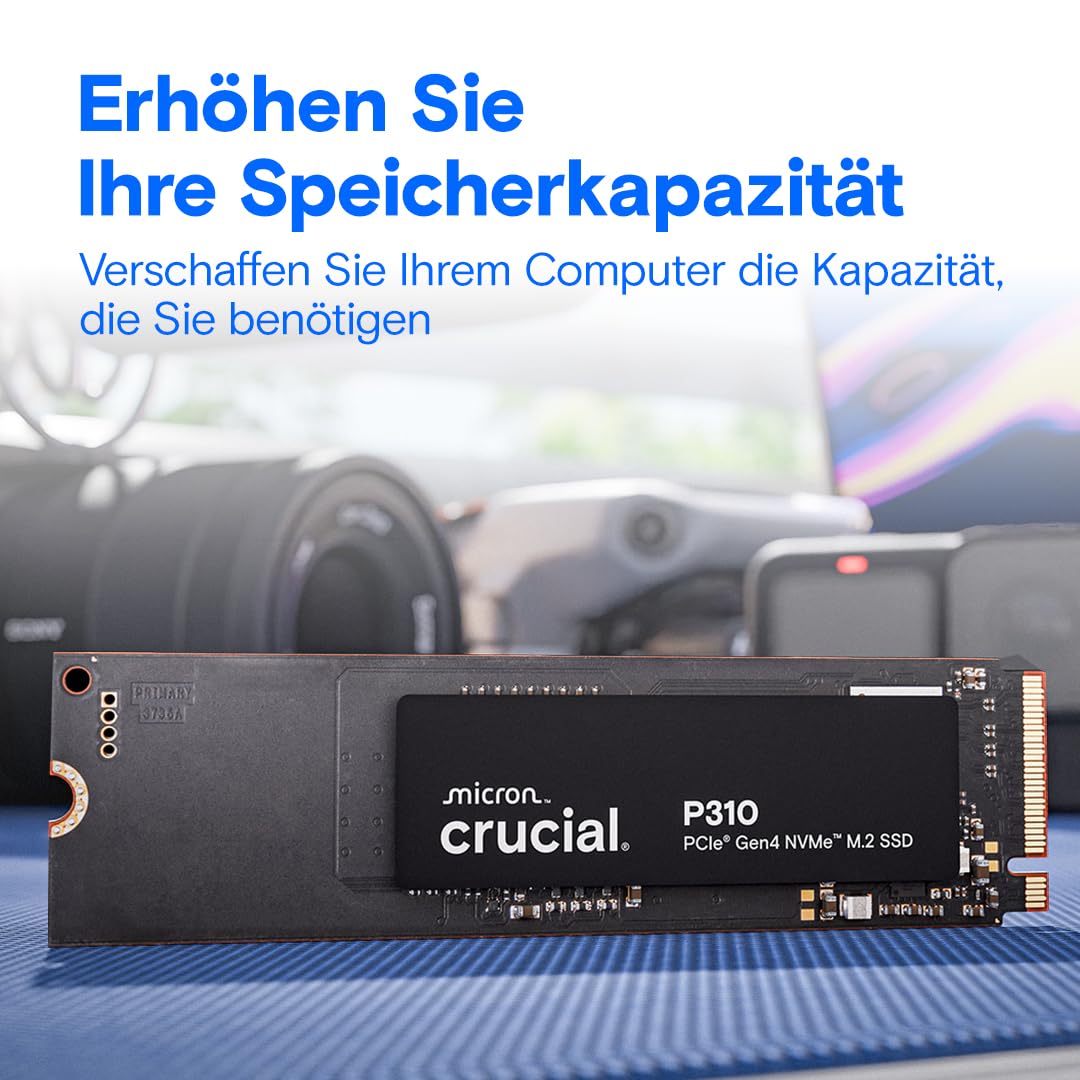 Crucial P310 SSD 1TB M.2 2280 PCIe Gen4 NVMe, up to 7,100 MB/s, for laptop, desktop PC & handheld game consoles, internal hard drive - CT1000P310SSD801