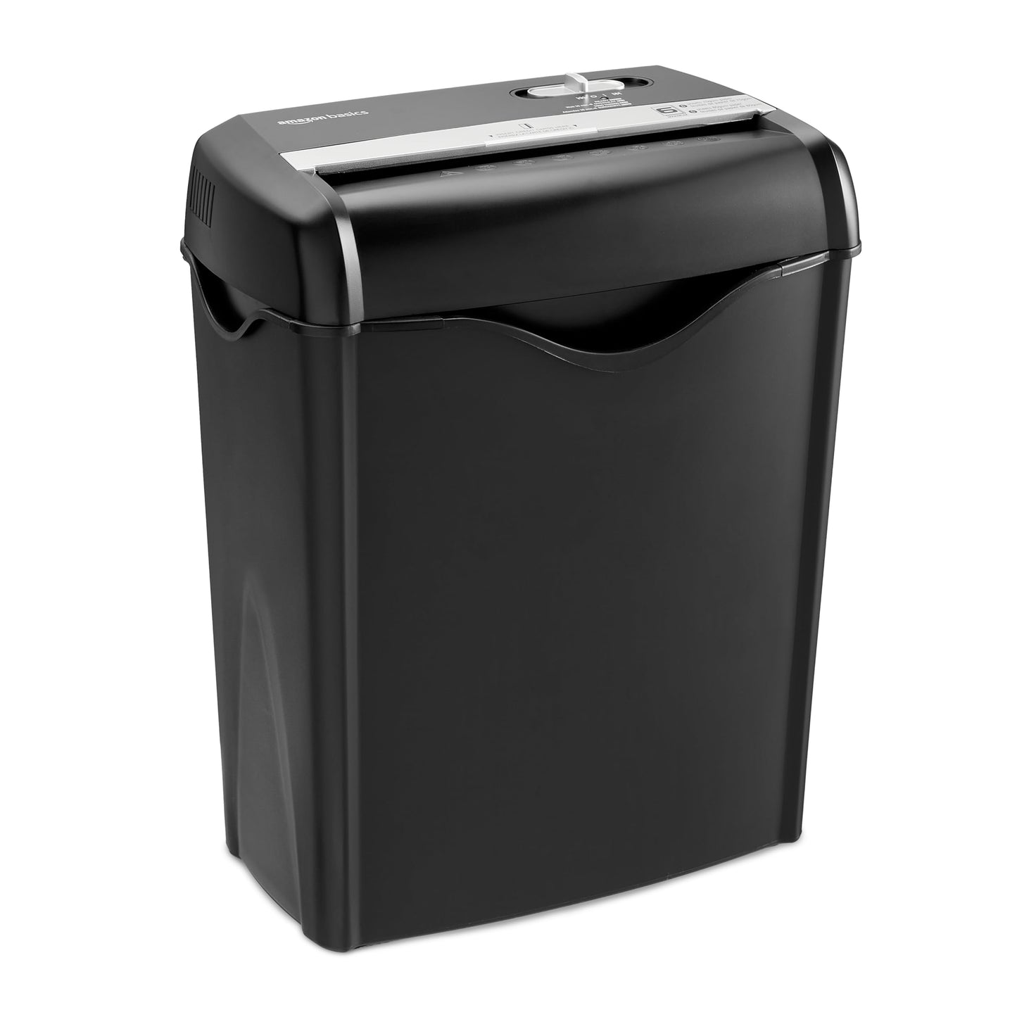 Amazon Basics Cross-Cut Paper Shredder, 5-6 Sheets, for A4 Documents and Credit Cards, 14.5L Bin, Black - AS662C