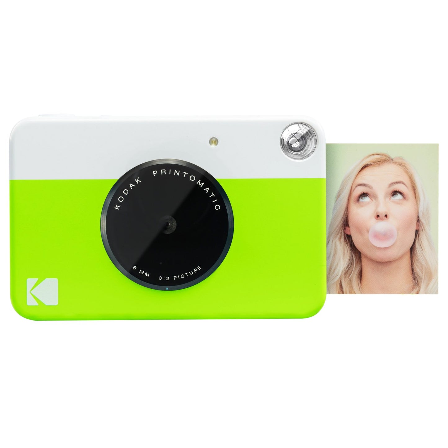 KODAK Printomatic Instant Camera (Green) Gift Package + Zinc Paper (20 Sheets) + Case + 7 Sticker Sets + Markers + Photo Album - AMZRODOMATICK3GN