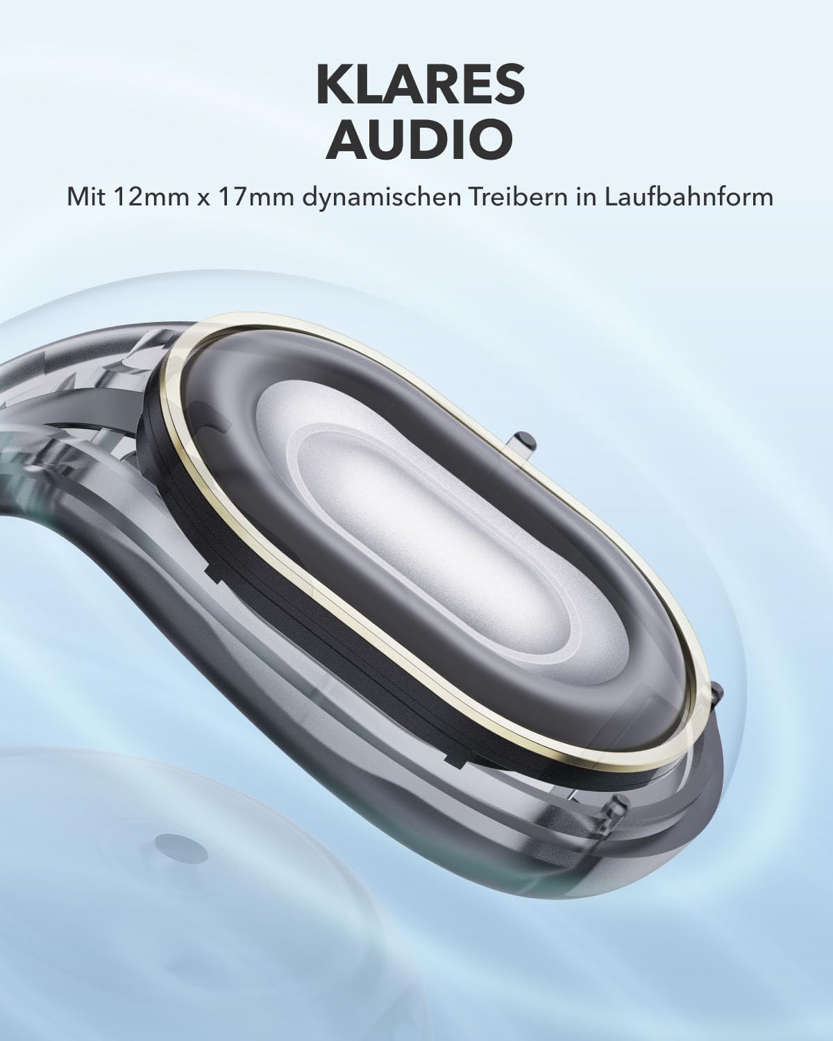 soundcore C30i by Anker, open-ear earbuds, clip-on headphones, lightweight design, stable hold, removable clips, intensive sound, 30h playback, IPX4 water protection for sports/gym - A3330