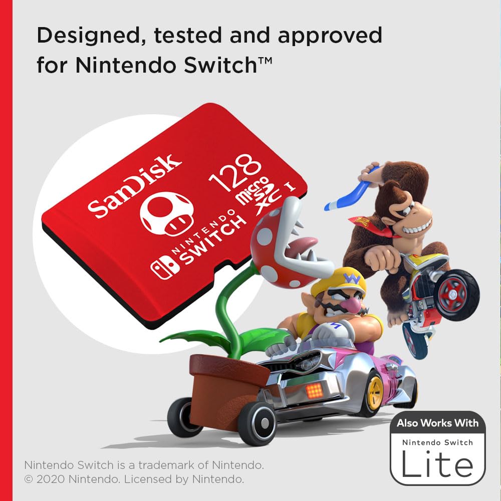 SanDisk microSDXC UHS-I Memory Card for Nintendo Switch - SDSQXAO-128G-GN6Z2