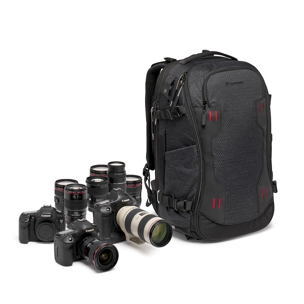 Manfrotto PRO Light Flexloader L, Professional Backpack for Cameras, Expandable Bag for 3-Axis Gimbal Stabilizer, Multiple Tripod Mounting Points, Interchangeable Compartments, Black - MB