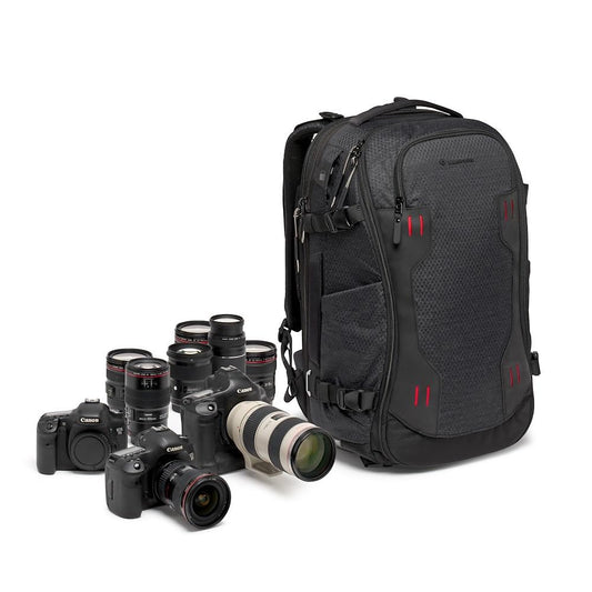 Manfrotto PRO Light Flexloader L, Professional Backpack for Cameras, Expandable Bag for 3-Axis Gimbal Stabilizer, Multiple Tripod Mounting Points, Interchangeable Compartments, Black - MB