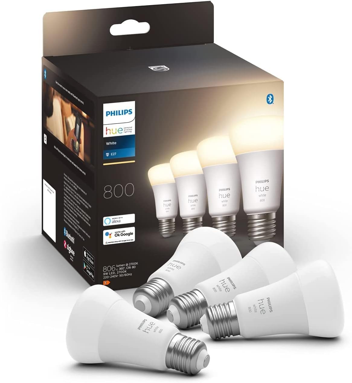 Philips Hue White E27 LED Glühbirne  929001821625