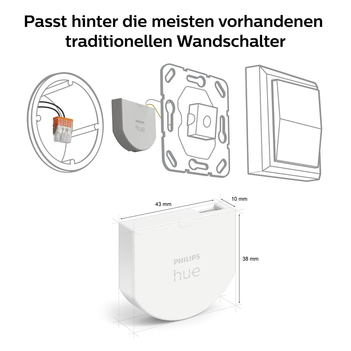 Philips Hue Wall Switch Module, Light Switch, White - 929003017101
