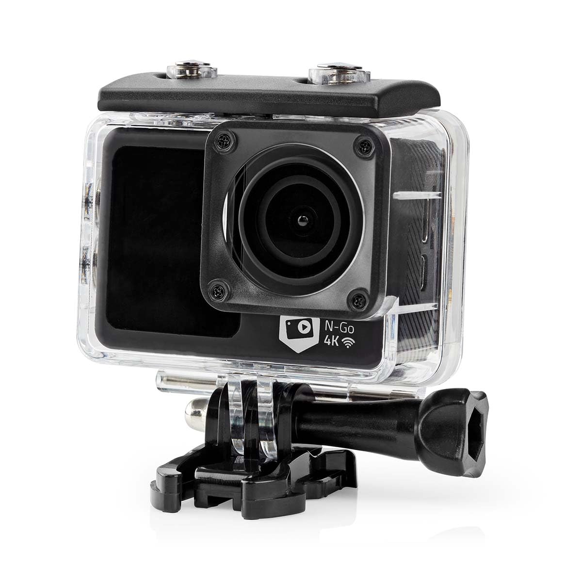 Nedis Action Cam | 4K@30fps | 16 MPixel | Rezistentă la apă până la: 30.0 m | 90 min | Wi-Fi | Aplicație disponibilă pentru: Android™ / IOS | Inclus: suport | Negru - ACAM51BK