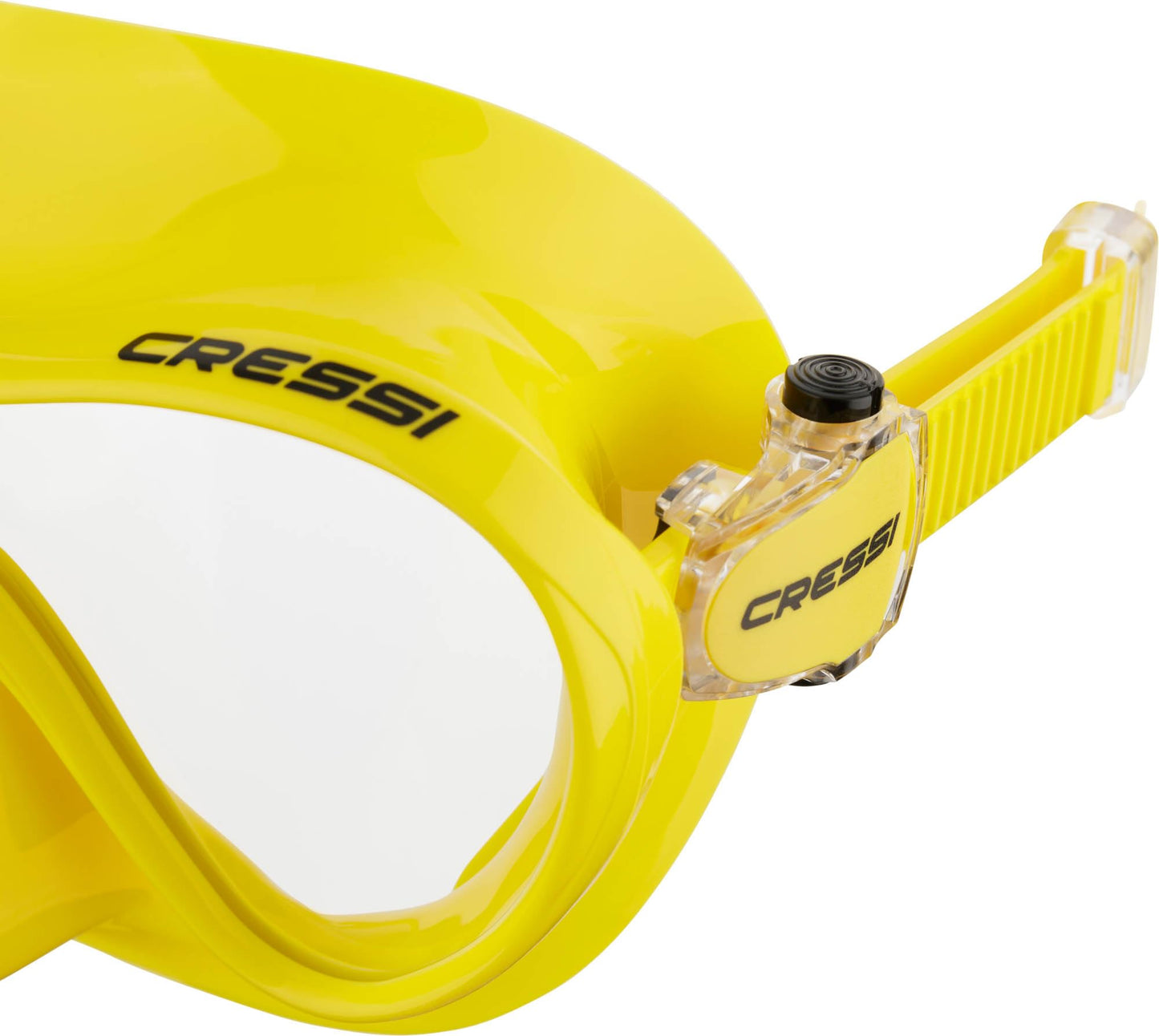 Cressi Frameless Diving Mask F1 - Fog-free Glass Lens, Diving Goggles - Ergonomic Silicone Rim, Snorkel Mask - Dry Snorkel & Snorkel Set - Yellow - Mask - ZDN281010
