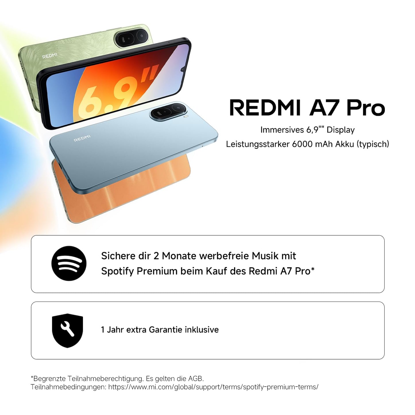 XIAOMI REDMI A7 Pro Smartphone 4+ 64GB, 6000mAh battery, 13MP camera, black