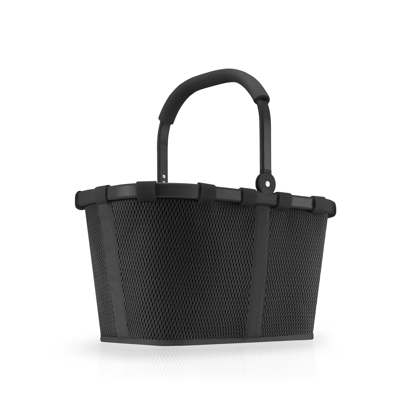 Reisenthel carrybag frame mesh black – Sturdy shopping basket with lots of storage space and practical inner pocket – Elegant and water-repellent design - BK7082