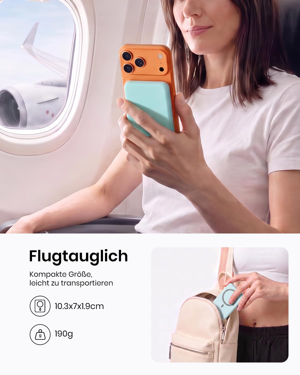 Magnetic Power Bank 10000mAh for iPhone, A ADDTOP Wireless Power Bank Quick Charge 20W, Power Bank Inductive Charging 15W External Mobile Phone Batteries with LED Display for iPhone 17/16/15/14/13/12 Series - C19PW