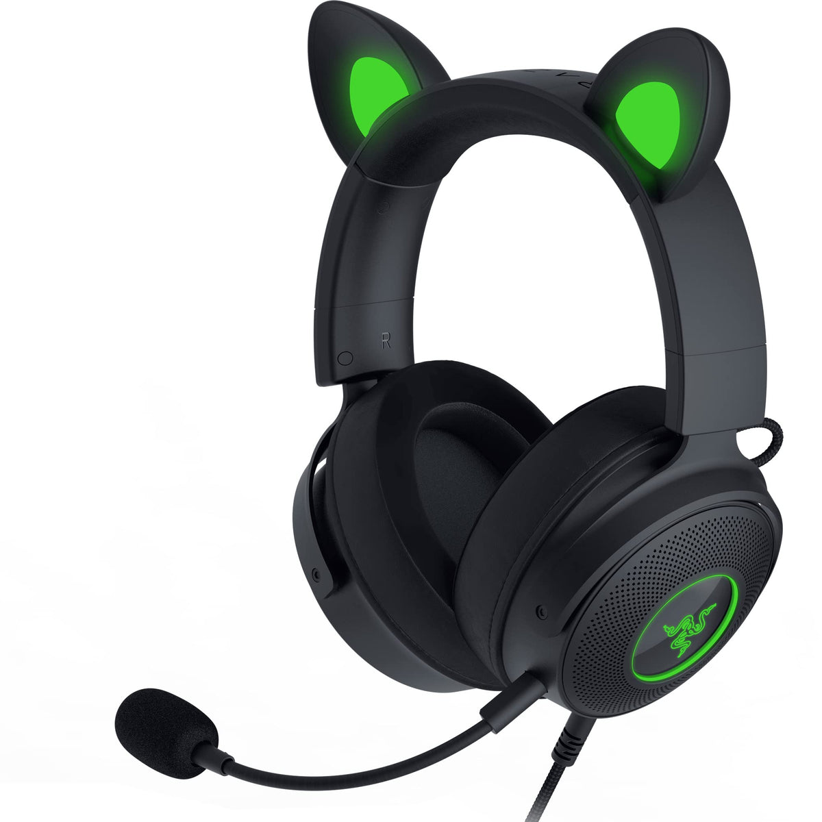Razer Kraken Kitty V2 Pro - Wired RGB headset with interchangeable ear cups and reactive stream lighting (TriForce Titanium 50mm drivers, HyperClear cardioid microphone) Black - RZ04-04510100-R3M1