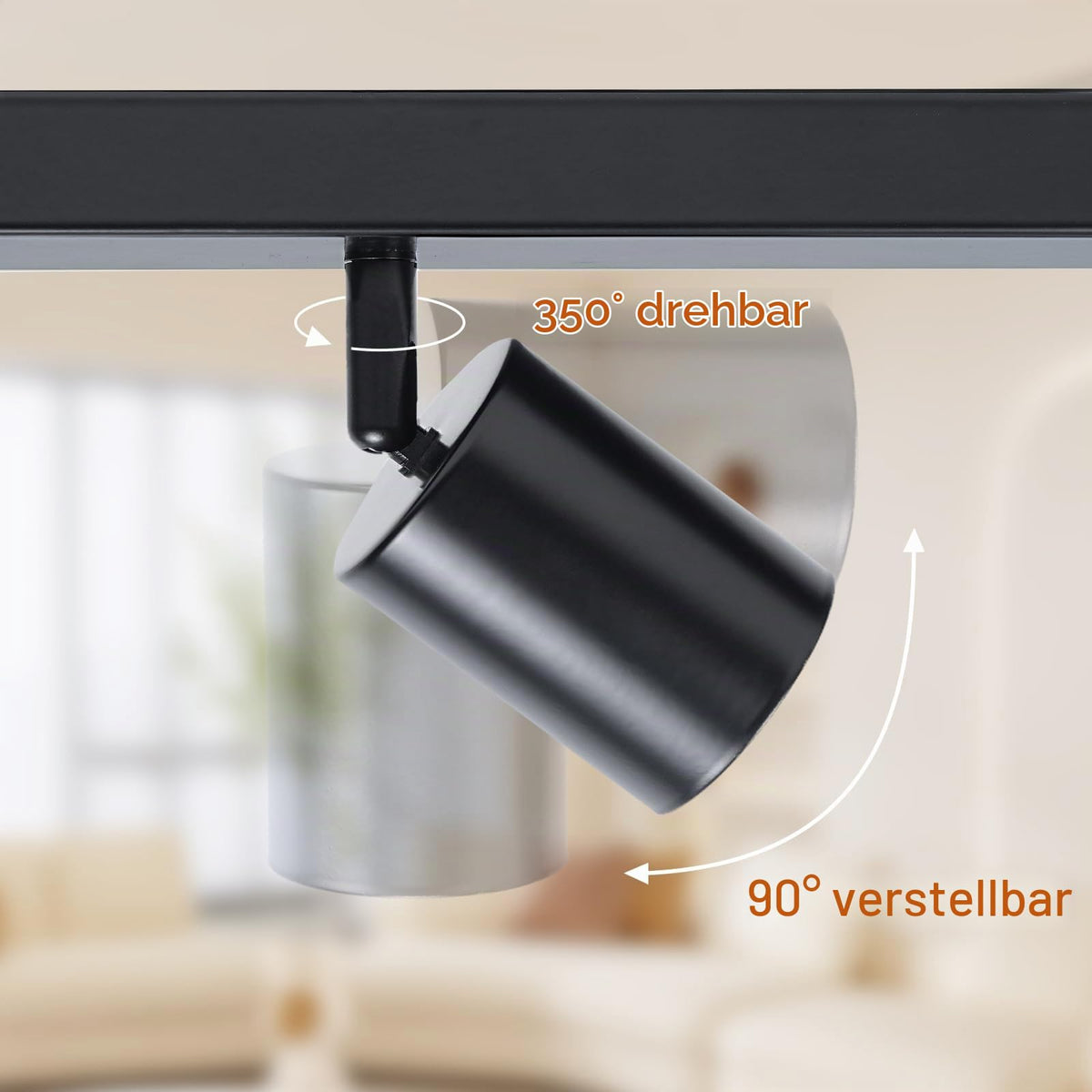 Plafoniera cu LED Dehobo 6 becuri GU10 plafoniera pivotanta neagra - GU10-6