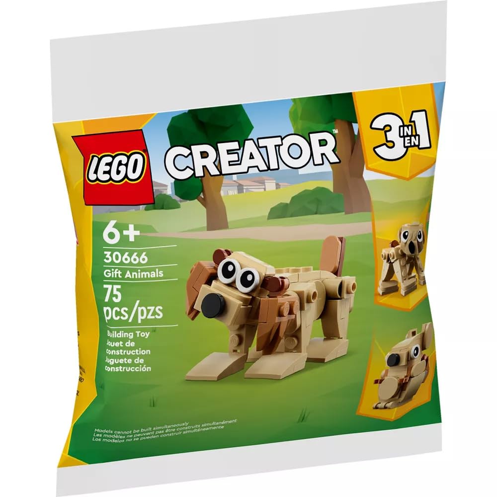Lego Creator 30666 Gift Animals 3-in-1 Polybag Set Dog, Bear & Squirrel 75 pieces Creative building set for children aged 6 and up