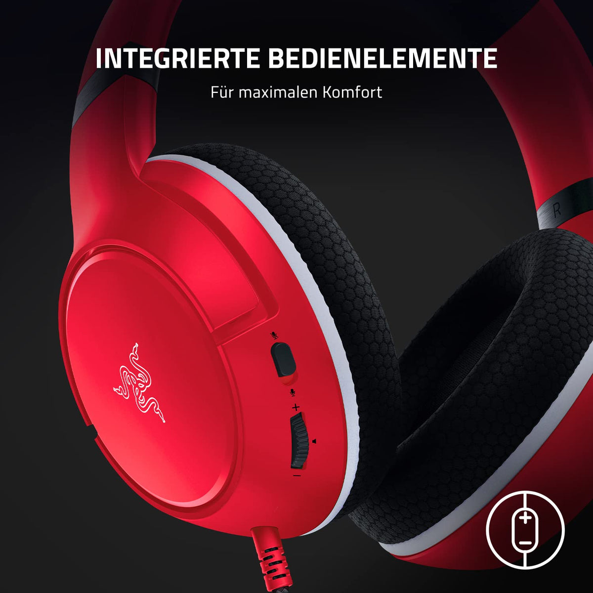 Razer Kaira X - Căști de gaming cu fir pentru Xbox Series X|S (driveri TriForce de 50 mm, microfon HyperClear cu diagramă cardioidă, controale integrate, compatibilitate multiplatformă) Roșu - RZ04-03970500-R3M1