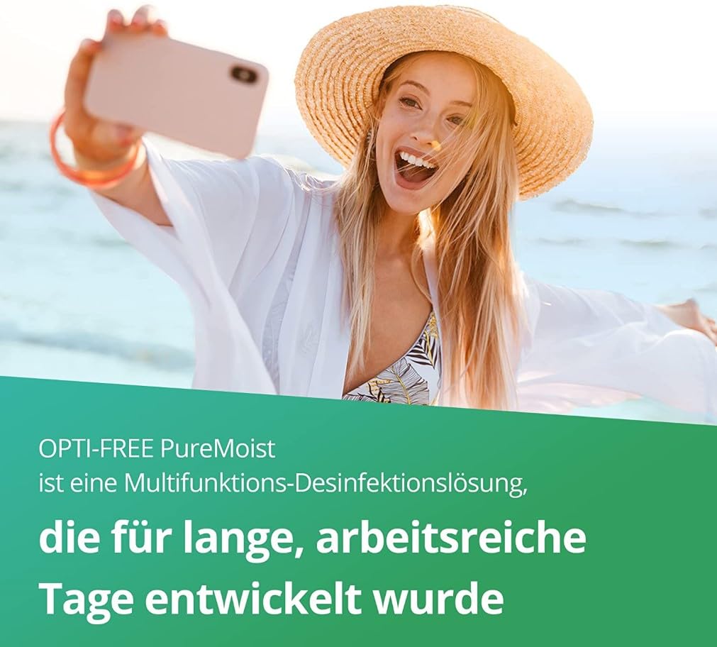 Opti-Free PureMoist Soluție pentru îngrijirea lentilelor de contact | 2 x 300 ml + 90 ml - 102018210
