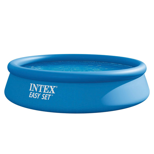 INTEX "Easy Set" XL pool, round above-ground pool, 366 x 76 cm, volume 5,621 l, large inflatable pool for the garden - above-ground pool for children aged 6 and over, blue (28130NP)
