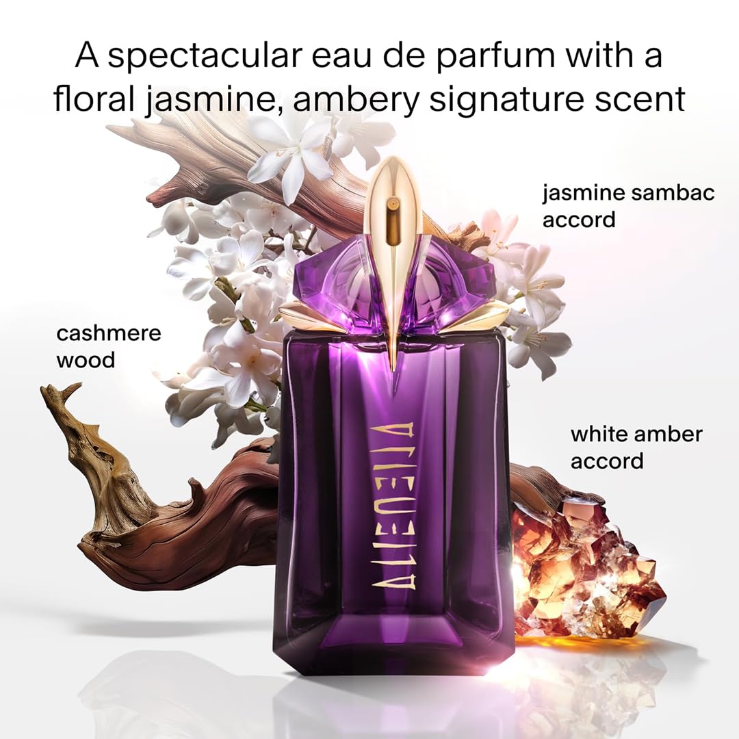 MUGLER Alien Eau de Parfum, exceptional fragrance spray, 60 ml - stands for self-development and radiance; embodies a sun goddess who fascinates and casts a spell - 139953