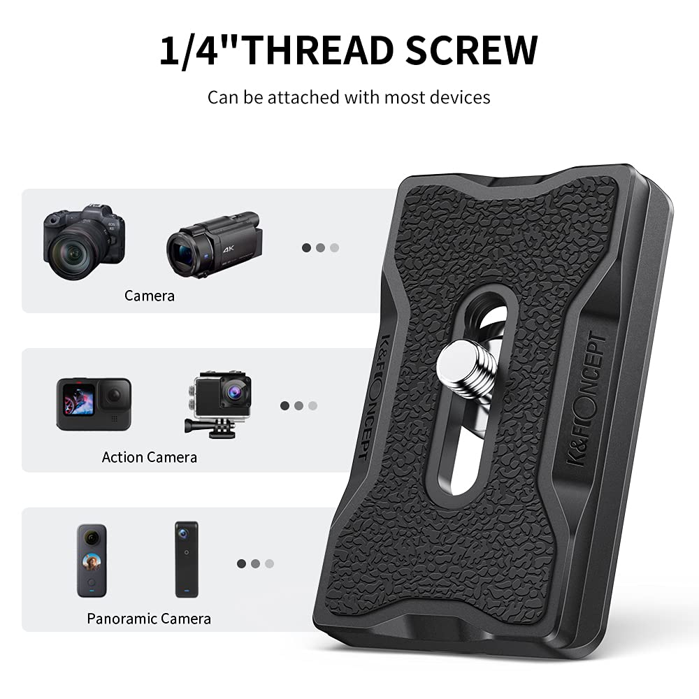 K&F CONCEPT camera quick release plate, 2 pack aluminum quick release plate with 1/4'' thread, Arca-Swiss quick release system for most tripod, tripod head, DSR/DSRL camera - KF31.031