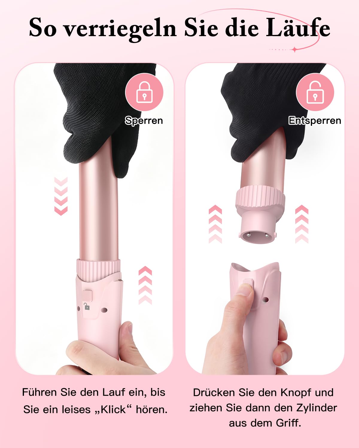 BESTOPE PRO Curling Iron Set 5 in 1 Wave Iron - Curling Irons 3 Barrels for Large No Curls Ceramic Curlers with Various Attachments with Glove and 2 Clips - MD-J18