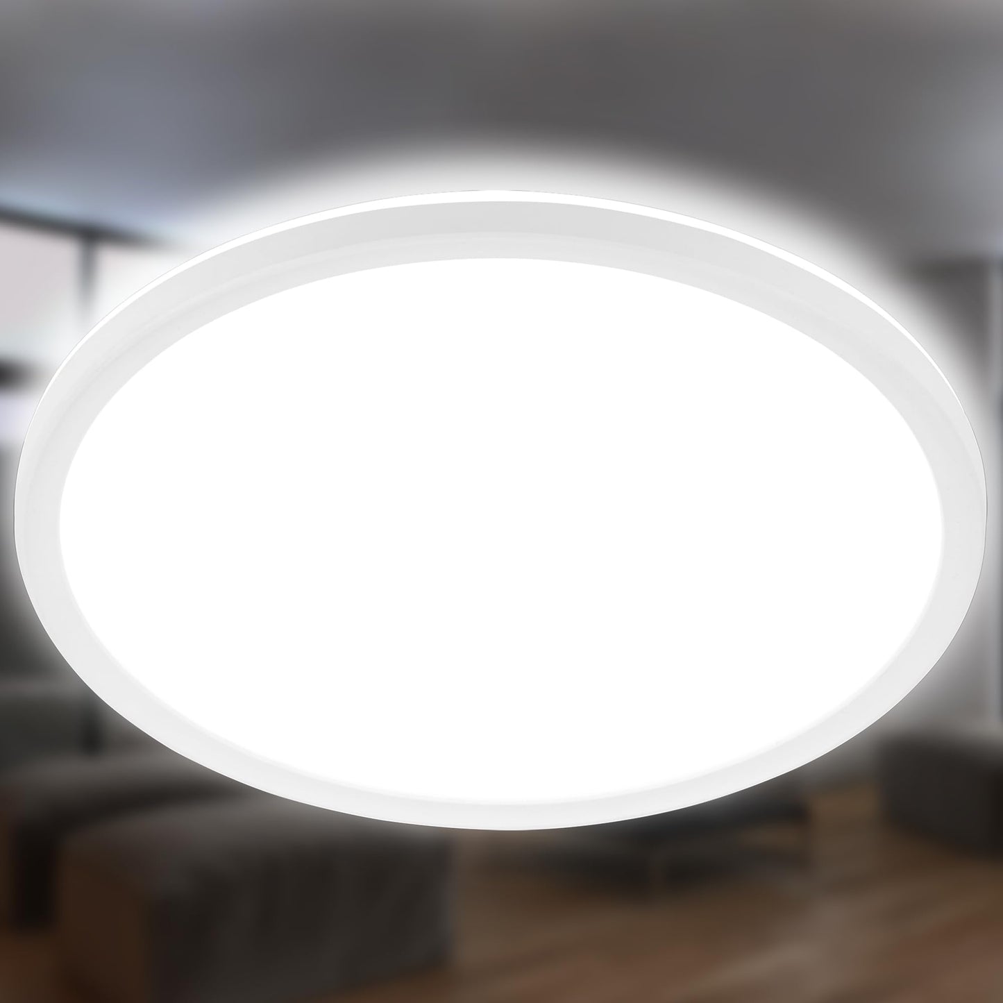 BRILONER - LED ceiling lamp with indirect light, flat, neutral white light color, lamp, ceiling light, living room lamp, LED panel, kitchen lamp, ceiling lighting, hallway, 48x3 cm, white - 3428-016