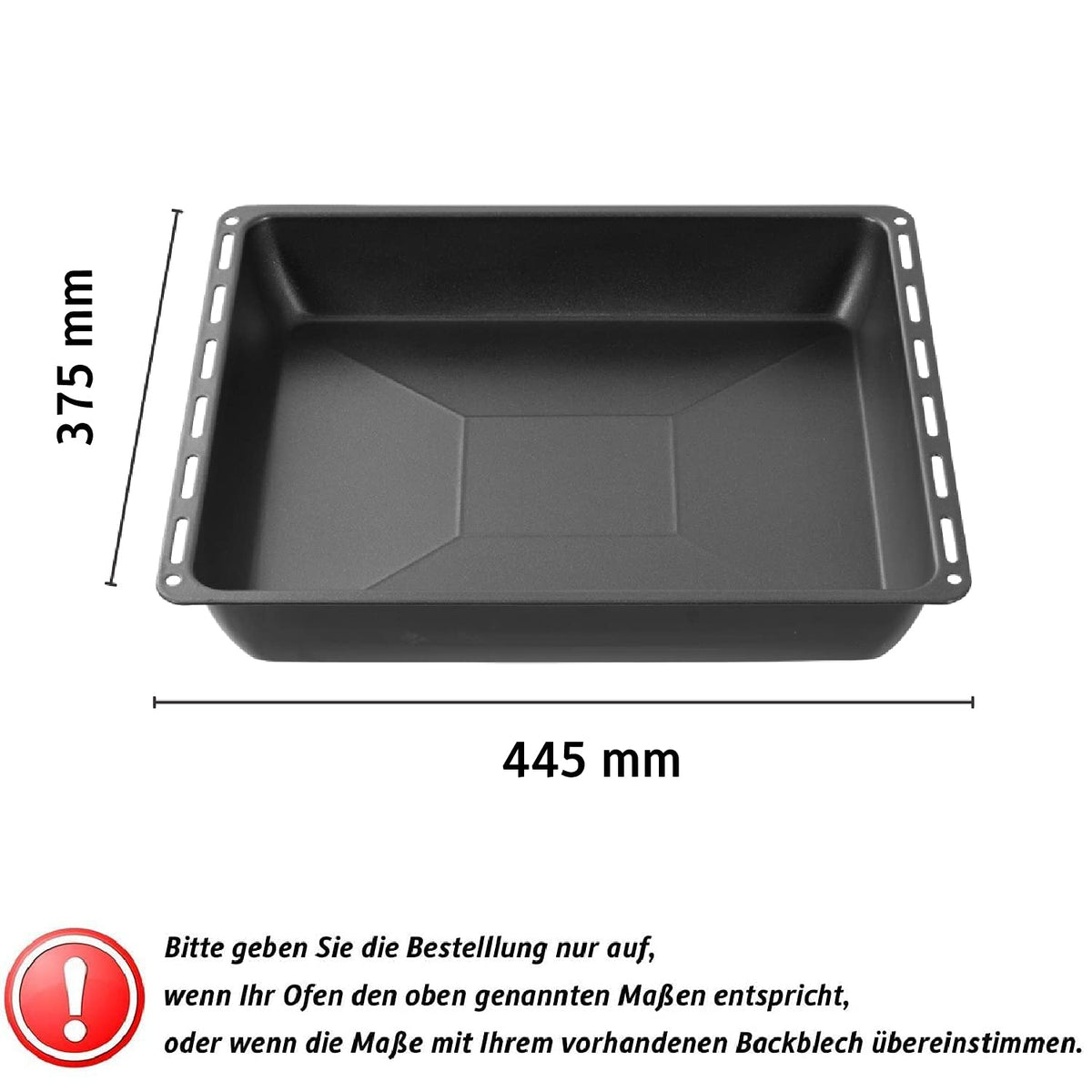 ICQN 445 x 375 x 50 mm Non-Stick Coating Baking Tray, Extra Deep, Suitable for Whirlpool, Ignis, Bauknecht, Indesit, Algor, Neckermann, Lloyds, Non-Stick, 44.5 x 37.5 x 5 cm - 445-antihaft-50
